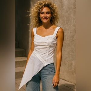 new Rinascimento asymmetric White Top medium